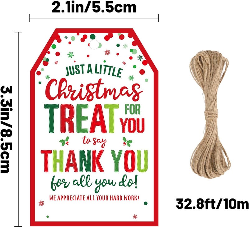 Alynta Christmas Gift Tags - 50Pcs Holiday Gift Tags with String Christmas Thank You Tag Xmas Tag for Christmas Presents Gift Wrapping Xmas Decorations - Image 2